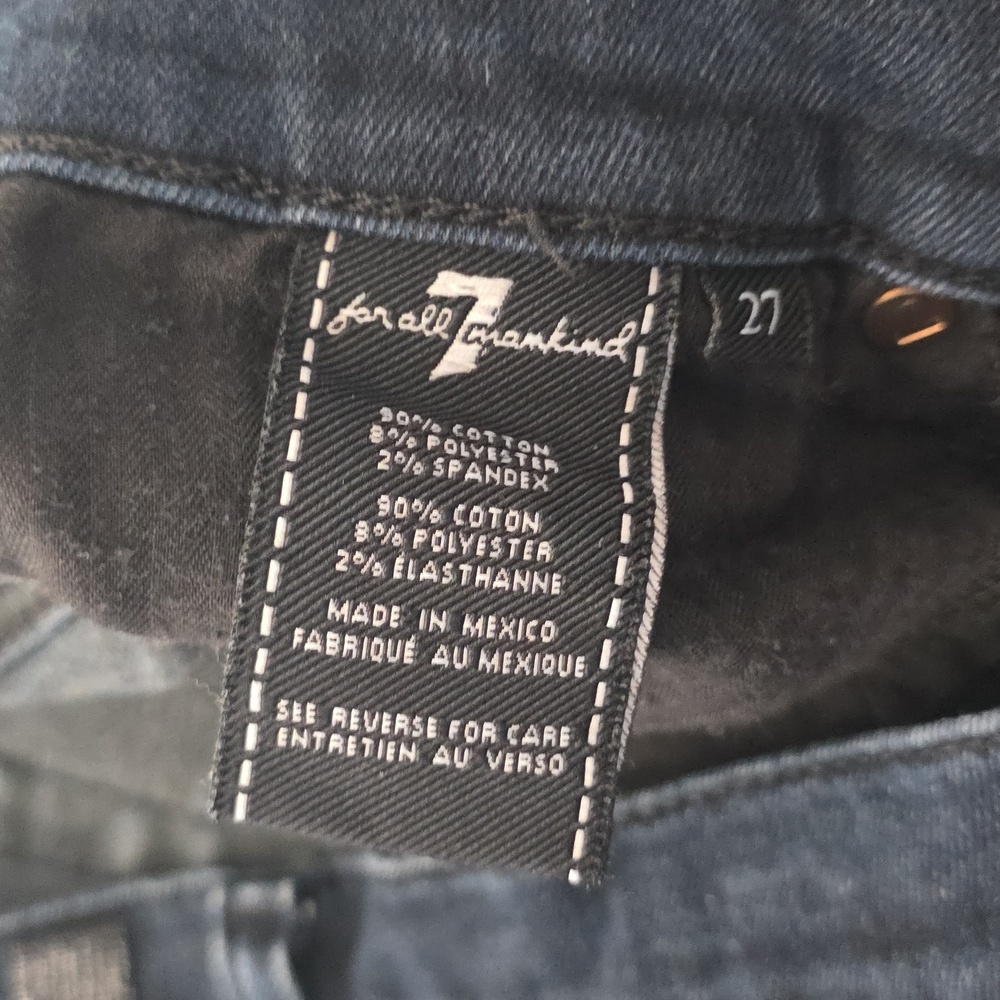7 For All Mankind Dark Blue Skinny Jeans - Picture 2 of 7